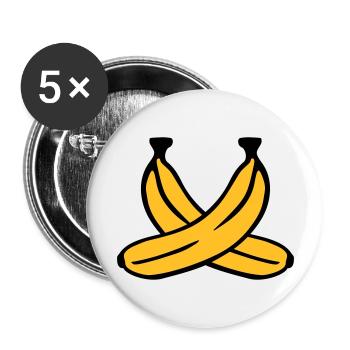 Banane - Buttons groß 56 mm (5er Pack) - Weiß - Vorne