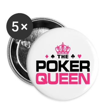 Poker Queen - Buttons groß 56 mm (5er Pack) - Weiß - Vorne