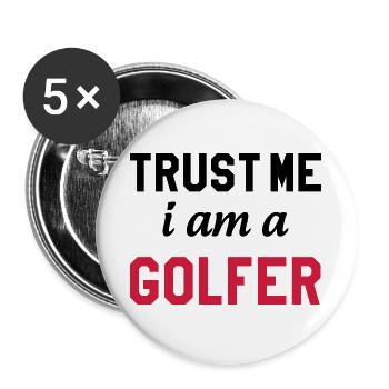 Golf - Lot de 5 grands badges (56 mm) - blanc - Devant