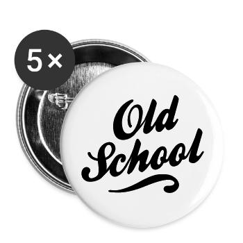 VINTAGE - Lot de 5 grands badges (56 mm) - blanc - Devant