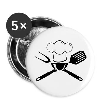 (koch_11_1f) - Buttons groß 56 mm (5er Pack) - Weiß - Vorne