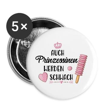 lustige Sprüche - Buttons groß 56 mm (5er Pack) - Weiß - Vorne
