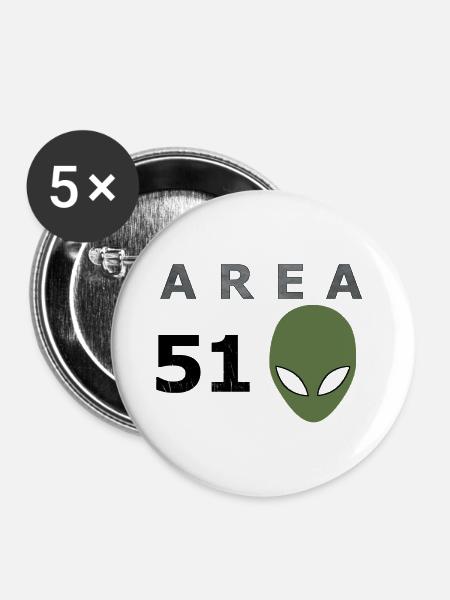 Area 51 - Buttons groß 56 mm (5er Pack) - Weiß