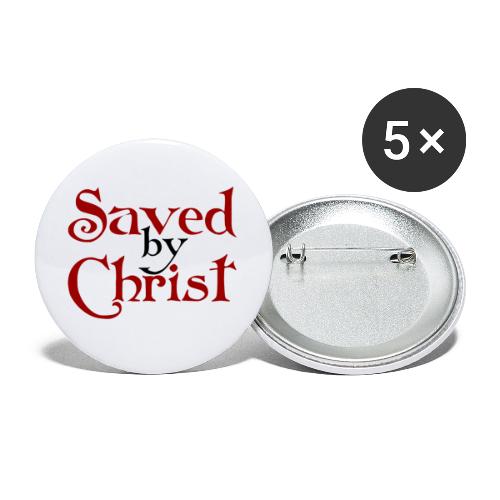 Saved by Christ - Buttons groß 56 mm (5er Pack)