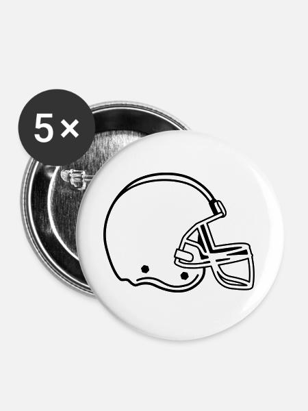 Rugby - Buttons groß 56 mm (5er Pack) - Weiß