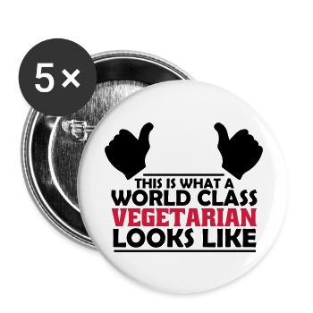world class vegetarian - Buttons large 2.2''/56 mm (5-pack) - white - Front