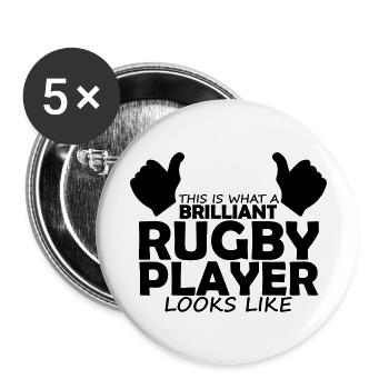 brilliant rugby player - Buttons large 2.2''/56 mm (5-pack) - white - Front