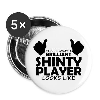 brilliant shinty player - Buttons large 2.2''/56 mm (5-pack) - white - Front