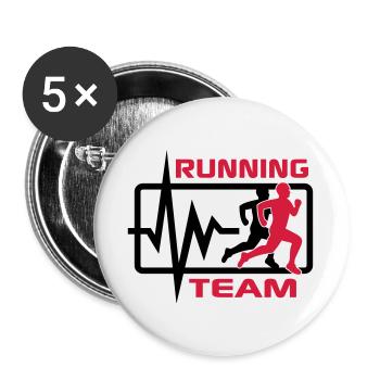 Running Team - Buttons large 2.2''/56 mm (5-pack) - white - Front