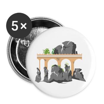bastei saechsische schweiz berge geschenkidee - Buttons groß 56 mm (5er Pack) - Weiß - Vorne