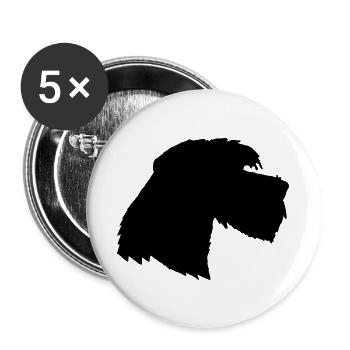 Riesenschnauzer 3, Schnauzer Hund - Buttons groß 56 mm (5er Pack) - Weiß - Vorne