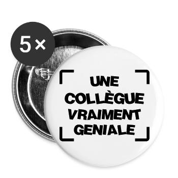 Collègue / Bureau / Travail / Collegue Entreprise - Lot de 5 grands badges (56 mm) - blanc - Devant