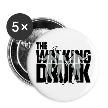the walking drunk - Buttons groß 56 mm (5er Pack) - Weiß - Vorne