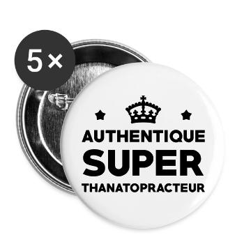 Thanatopraxie / Thanatopracteur / Thanatopractrice - Lot de 5 grands badges (56 mm) - blanc - Devant