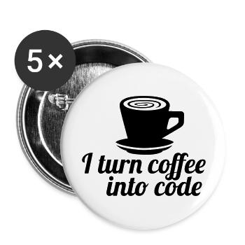 programmeur - Lot de 5 grands badges (56 mm) - blanc - Devant