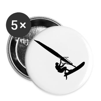 Windsurfer (Vector) - Buttons groß 56 mm (5er Pack) - Weiß - Vorne