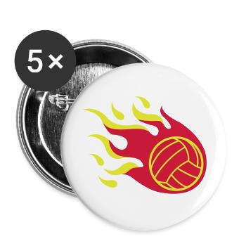 volleyball_fire_02 - Lot de 5 grands badges (56 mm) - blanc - Devant