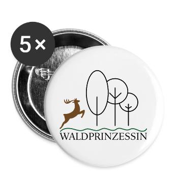 Cadeau drôle pour les chasseurs et les forestiers - Lot de 5 grands badges (56 mm) - blanc - Devant