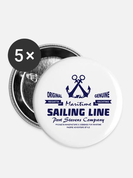 Anchor- Maritime Sailing - Buttons groß 56 mm (5er Pack) - Weiß