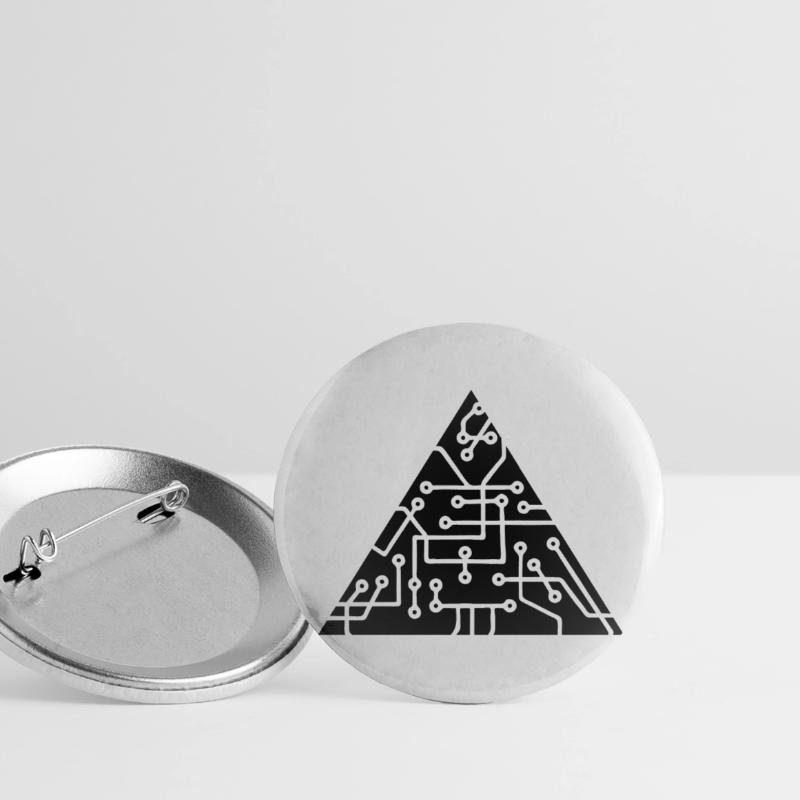 triangular shape microchip technology cool design Buttons large 2.2''/56 mm (5-pack)