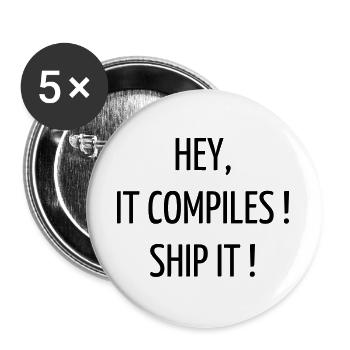 Quote / Gaming / Geek / Gamer / Computer / Game - Buttons large 2.2''/56 mm (5-pack) - white - Front