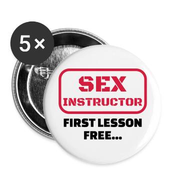 Sex - Sexy - Humor - Wife - Couple - Marriage - Buttons large 2.2''/56 mm (5-pack) - white - Front