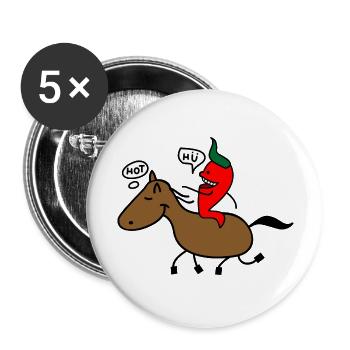 Hü und Hot - Lot de 5 grands badges (56 mm) - blanc - Devant
