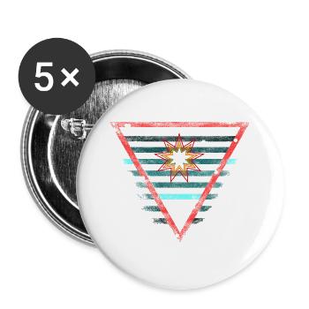 Superheld Emblem - Scifi - Buttons groß 56 mm (5er Pack) - Weiß - Vorne