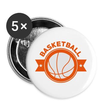 Basketball - Basket Ball - Game - Sport - Player - Buttons large 2.2''/56 mm (5-pack) - white - Front