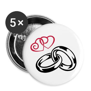 eheringe_love - Lot de 5 grands badges (56 mm) - blanc - Devant