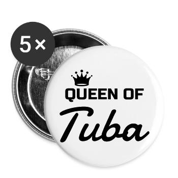 Tuba Tubiste Musique Musicien Concert - Lot de 5 grands badges (56 mm) - blanc - Devant