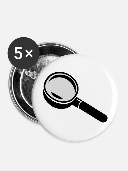 lupe_02 - Buttons groß 56 mm (5er Pack) - Weiß