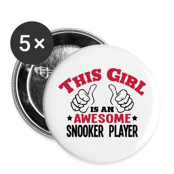 this girl is an awesome snooker player 2 - Buttons large 2.2''/56 mm (5-pack) - white - Front
