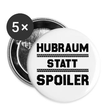 Tuning - Hubraum statt Spoiler - Buttons groß 56 mm (5er Pack) - Weiß - Vorne
