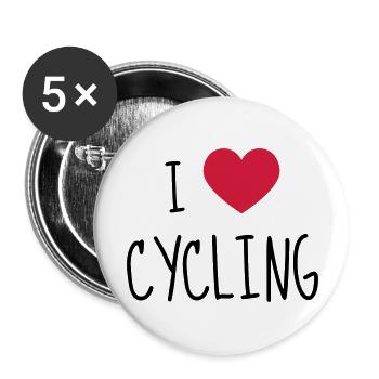 Cyclisme / Cycliste / Vélo / VTT / BMX - Lot de 5 grands badges (56 mm) - blanc - Devant