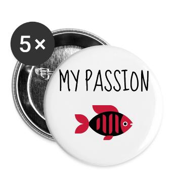 Fishkeeping Fish Aquaristik Aquarium Aquariophilie - Buttons large 2.2''/56 mm (5-pack) - white - Front
