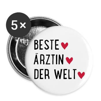 Ärztin - Buttons groß 56 mm (5er Pack) - Weiß - Vorne