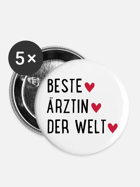 Ärztin - Buttons groß 56 mm (5er Pack) - Weiß