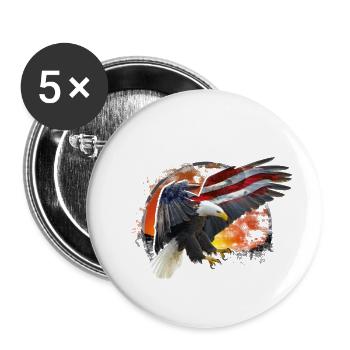 kl_linedance32b - Lot de 5 grands badges (56 mm) - blanc - Devant