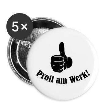 profi_am_werk - Buttons groß 56 mm (5er Pack) - Weiß - Vorne