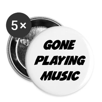 Musik / Musiker / Music / Musician - Buttons groß 56 mm (5er Pack) - Weiß - Vorne
