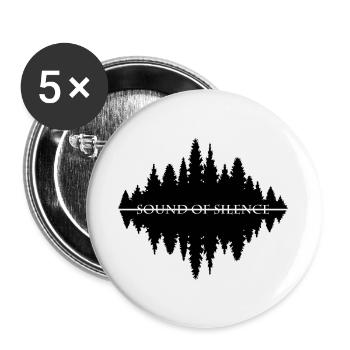SOUND OF SILENCE - Buttons groß 56 mm (5er Pack) - Weiß - Vorne