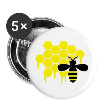 honey_wespe_01 - Buttons groß 56 mm (5er Pack) - Weiß - Vorne