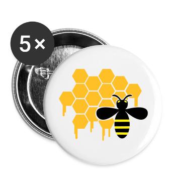 honey_wespe_02 - Buttons groß 56 mm (5er Pack) - Weiß - Vorne