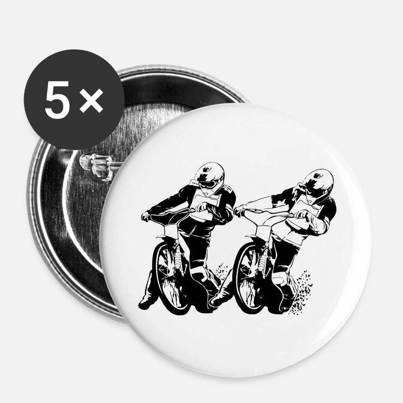 Speedway Racing - Buttons large 2.2''/56 mm (5-pack) - white