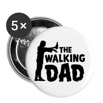 vatertag dad humor - Buttons groß 56 mm (5er Pack) - Weiß - Vorne