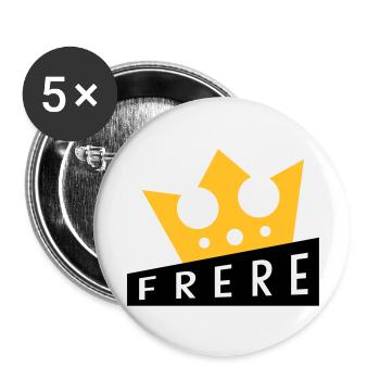 Frère Frangin Frere Naissance Bébé Frérot - Lot de 5 grands badges (56 mm) - blanc - Devant