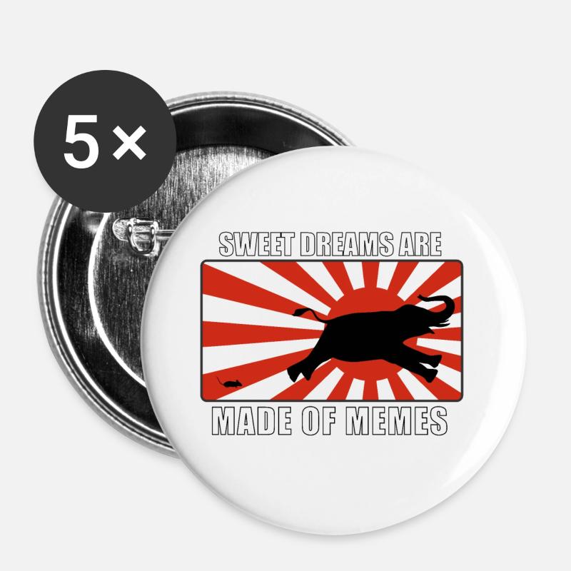 Memes - Buttons large 2.2''/56 mm (5-pack) - white