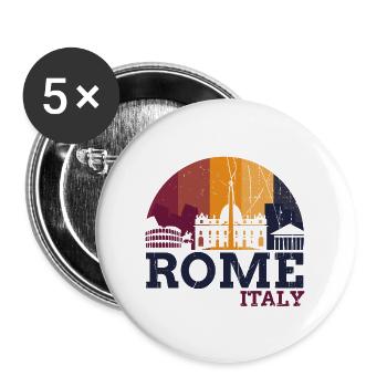 Rome - Italy - Buttons large 2.2''/56 mm (5-pack) - white - Front