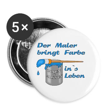 maler handwerk - Buttons groß 56 mm (5er Pack) - Weiß - Vorne